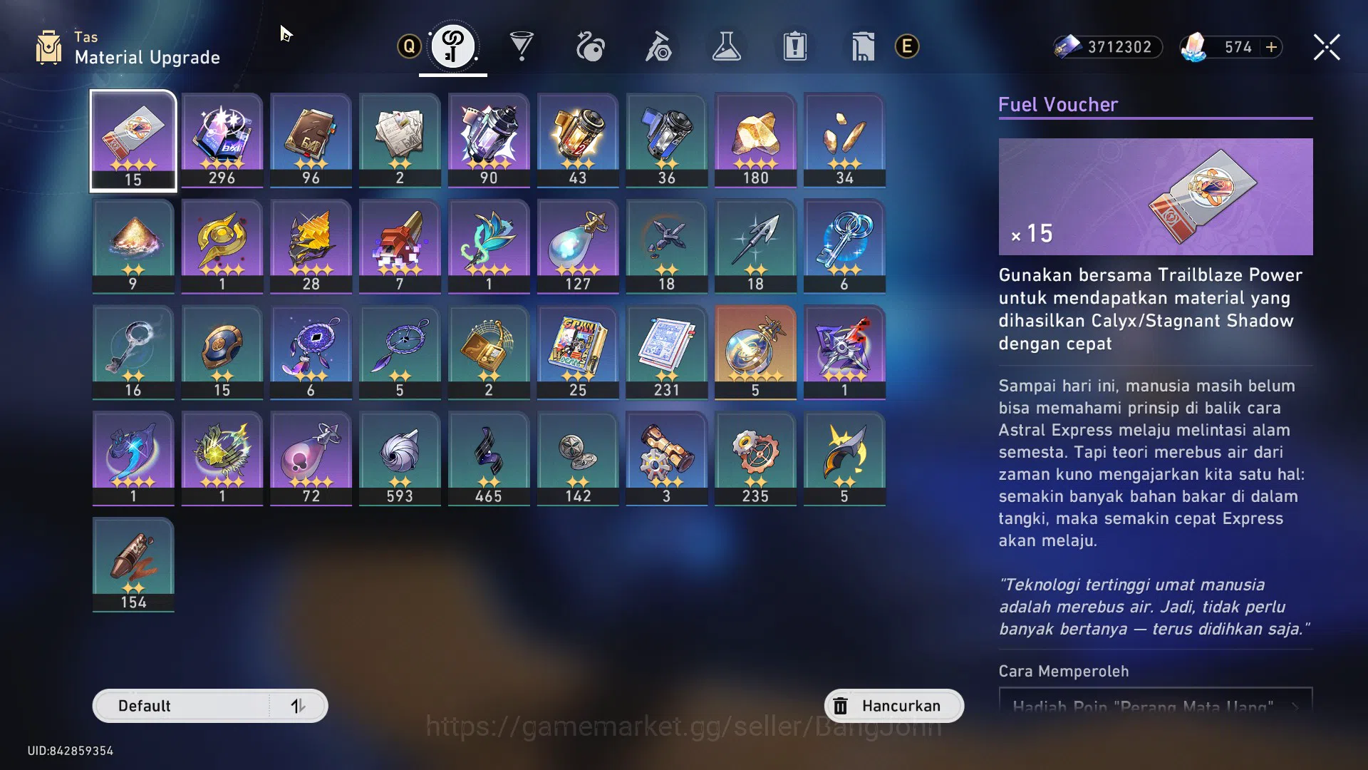 Honkai Star Rail Accounts Others ASIA | TL 37 | SW 999 SIGN | HUOHUO | SPARKLE | MC FEMALE | CEK SS | HSR433B | 3