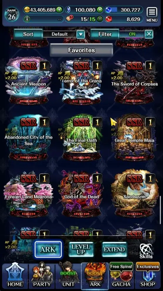 Last Cloudia Accounts Mid‑Game GLOBAL|Rank 26|100K Crystal|Collab [Claude C Kenny,Palamena]+[A Roland,G Lilaha,KoG Mauna]|3 11