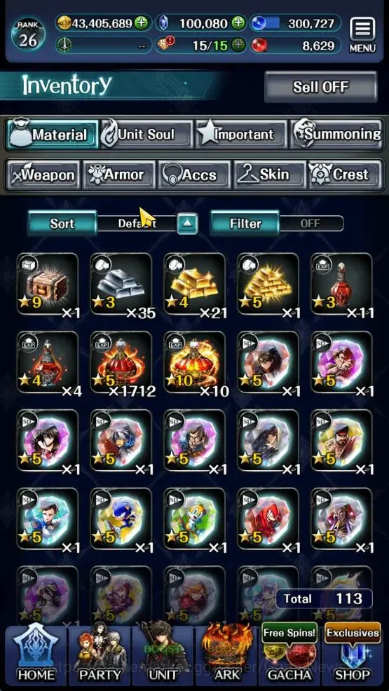 Last Cloudia Accounts Mid‑Game GLOBAL|Rank 26|100K Crystal|Collab [Claude C Kenny,Palamena]+[A Roland,G Lilaha,KoG Mauna]|3 17