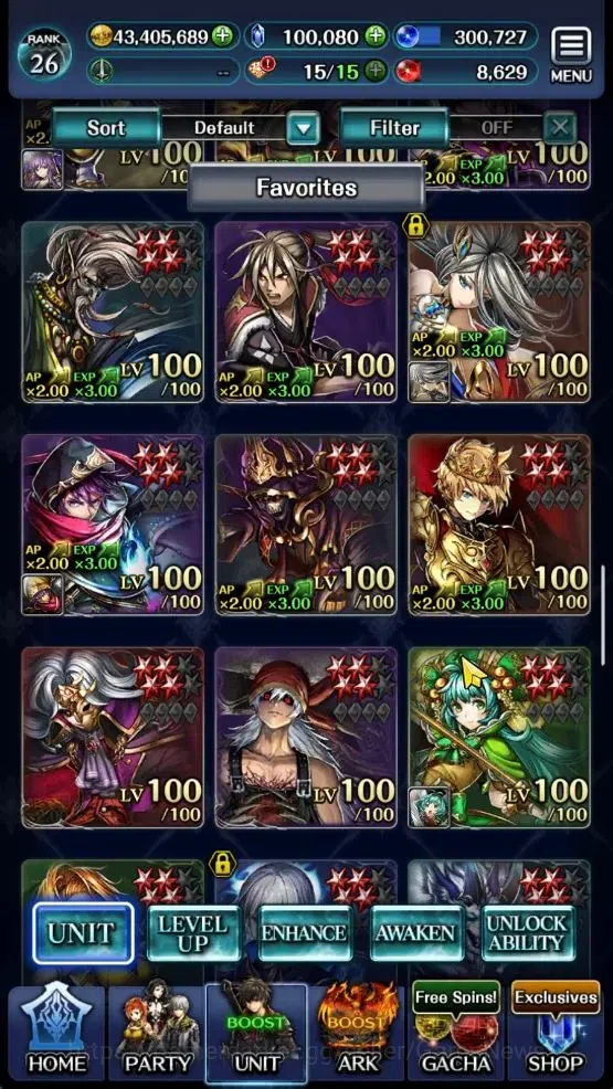 Last Cloudia Accounts Mid‑Game GLOBAL|Rank 26|100K Crystal|Collab [Claude C Kenny,Palamena]+[A Roland,G Lilaha,KoG Mauna]|3 4