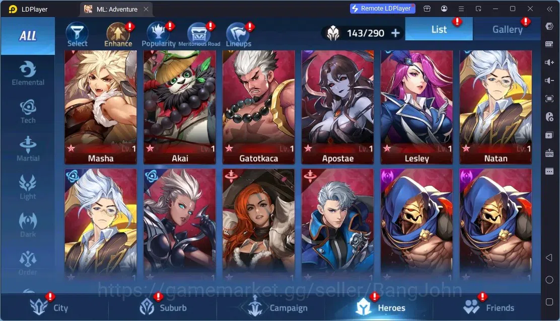 Mobile Legends: Adventure Accounts Global |LV 101|6,7M Power |VIP 7|Camp 39-25|Hero 143|1 UR (Infinita Crocell)|3 Awaken|1 11