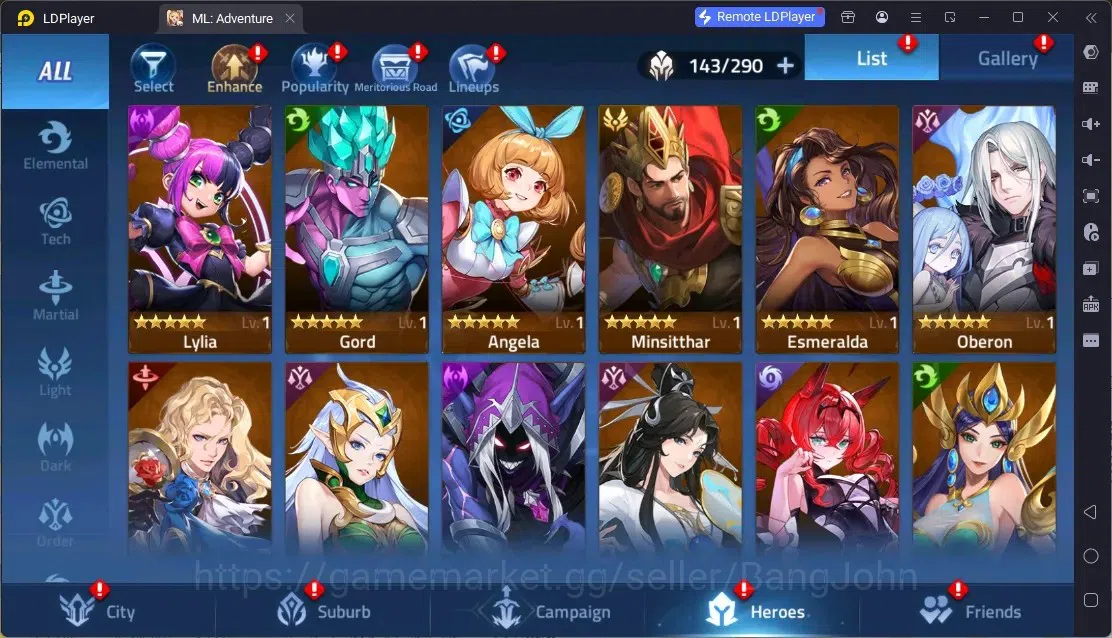 Mobile Legends: Adventure Accounts Global |LV 101|6,7M Power |VIP 7|Camp 39-25|Hero 143|1 UR (Infinita Crocell)|3 Awaken|1 14