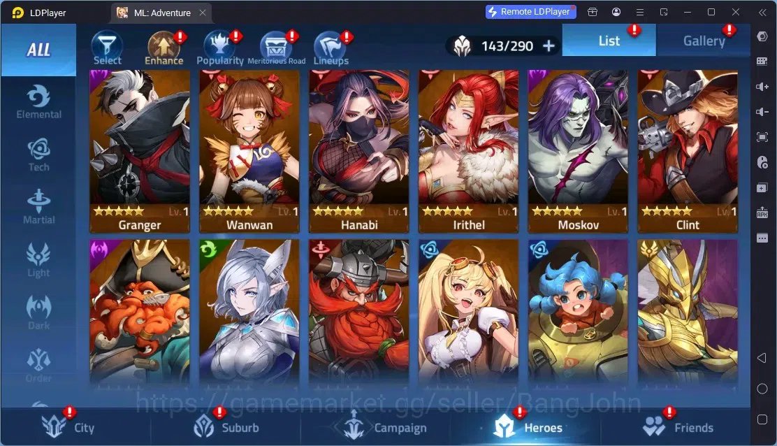 Mobile Legends: Adventure Accounts Global |LV 101|6,7M Power |VIP 7|Camp 39-25|Hero 143|1 UR (Infinita Crocell)|3 Awaken|1 16