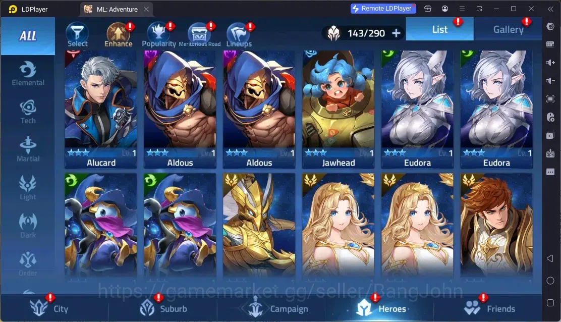 Mobile Legends: Adventure Accounts Global |LV 101|6,7M Power |VIP 7|Camp 39-25|Hero 143|1 UR (Infinita Crocell)|3 Awaken|1 18