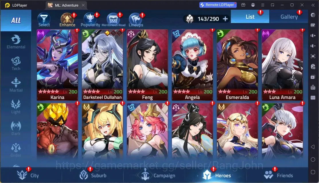 Mobile Legends: Adventure Accounts Global |LV 101|6,7M Power |VIP 7|Camp 39-25|Hero 143|1 UR (Infinita Crocell)|3 Awaken|1 4