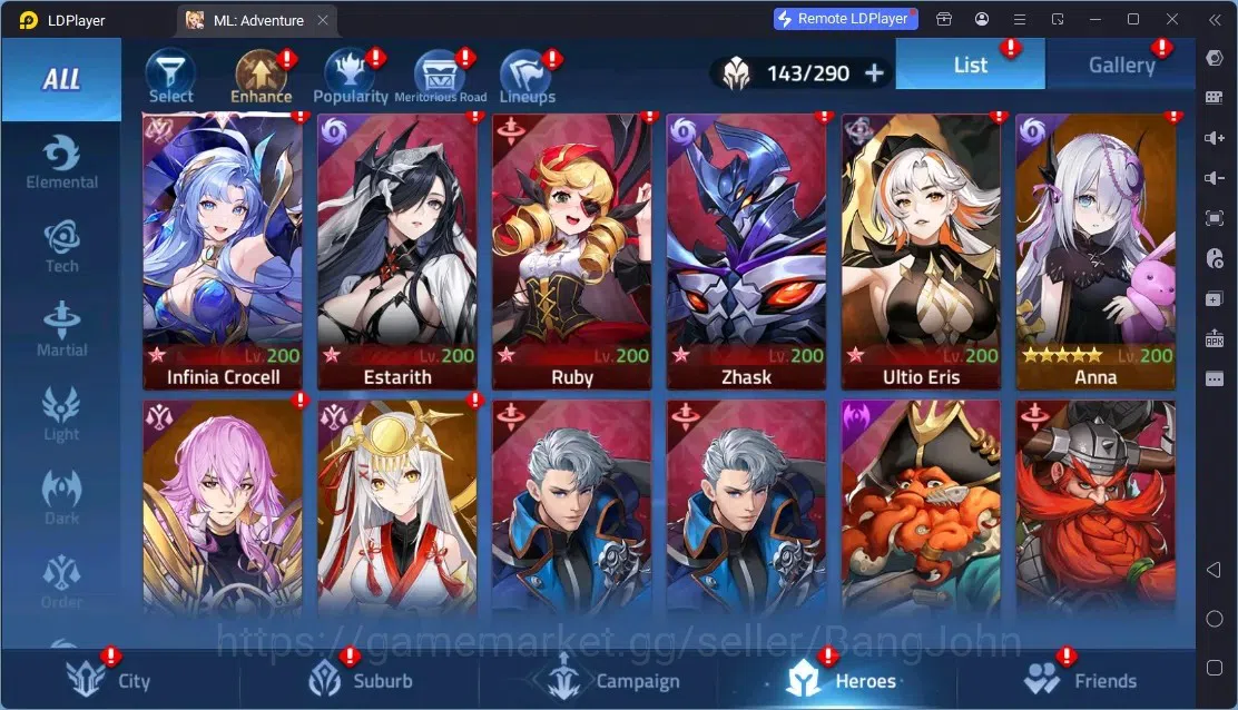 Mobile Legends: Adventure Accounts Global |LV 101|6,7M Power |VIP 7|Camp 39-25|Hero 143|1 UR (Infinita Crocell)|3 Awaken|1 6