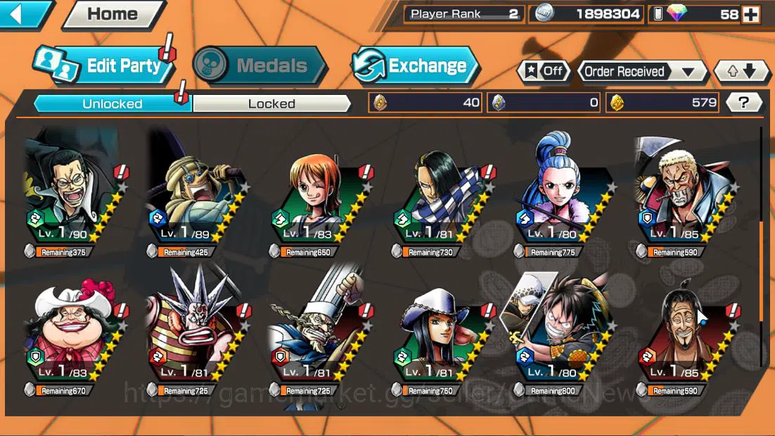One Piece Bounty Rush Accounts Global|4 EX|BMO KAido,Kaido's Son Yamato,5Elder Nu image 6