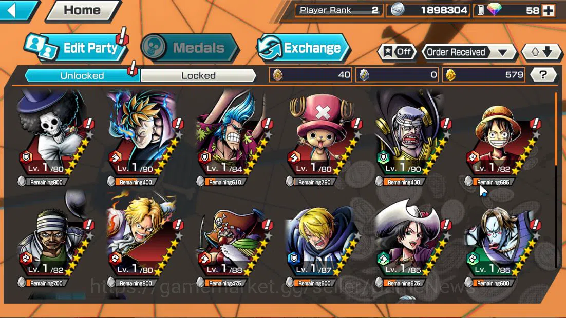 One Piece Bounty Rush Accounts Global|4 EX|BMO KAido,Kaido's Son Yamato,5Elder Nu image 7
