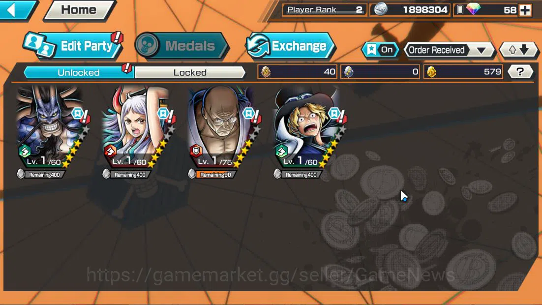 One Piece Bounty Rush Accounts Global|4 EX|BMO KAido,Kaido's Son Yamato,5Elder Nu image 8