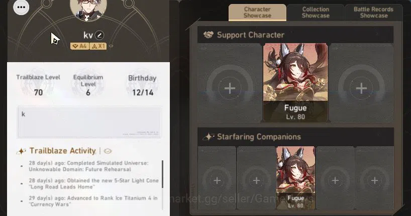 Honkai Star Rail Accounts Mid Game Asia|TL 70|12 2
