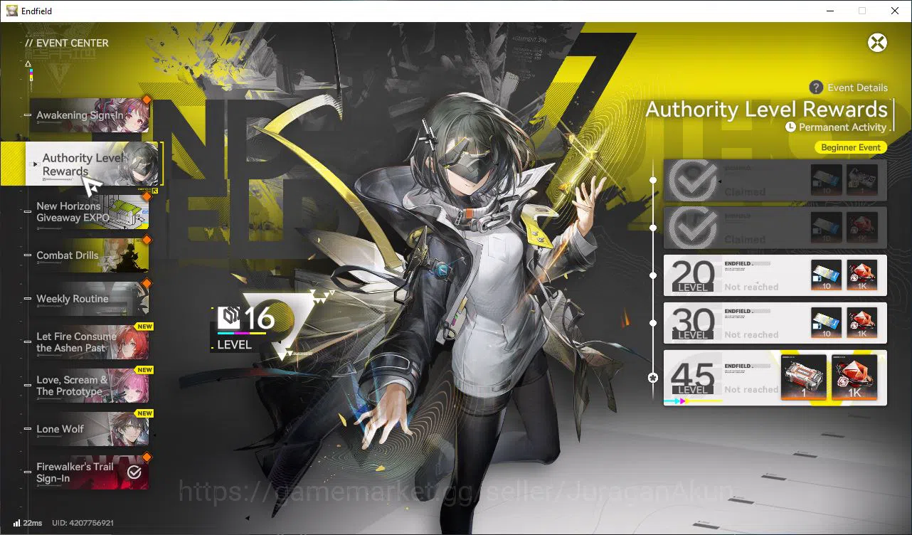 Arknights: Endfield Accounts Asia Lv16|3SSR(Yvonne,Ardelia,Last Rite)+9SR [Perl image 16