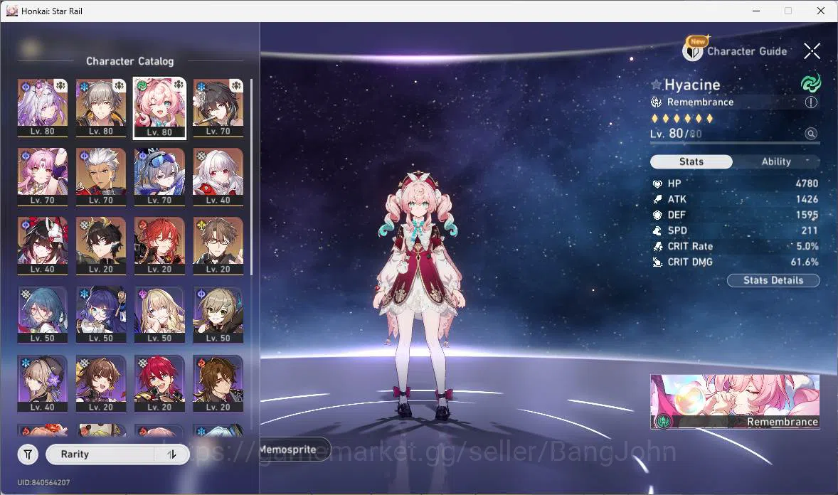 Honkai Star Rail Accounts Others ASIA|TL 61|8 Limit|Castorice+sign,Hyacine+sign,Sparxie,Silverwolf,Ruan Mei,Fu 12