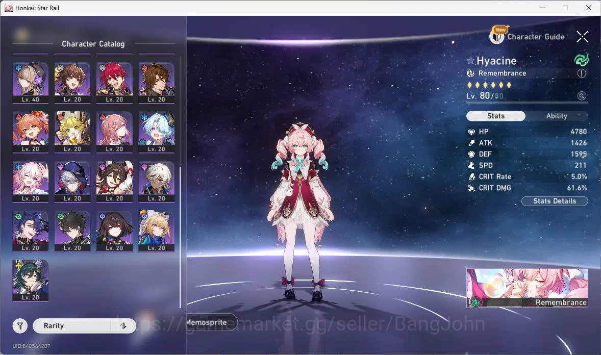 Honkai Star Rail Accounts Others ASIA|TL 61|8 Limit|Castorice+sign,Hyacine+sign,Sparxie,Silverwolf,Ruan Mei,Fu 5