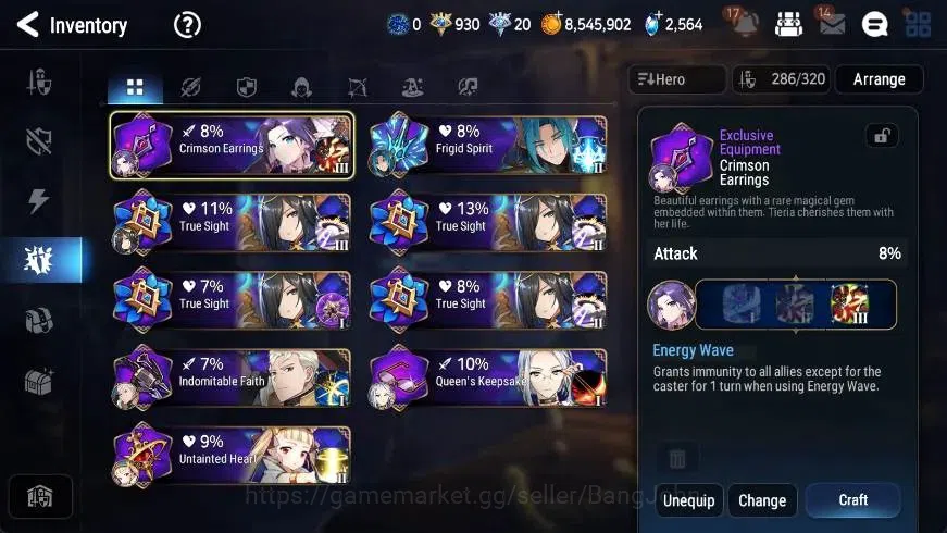 Epic Seven Accounts High-End ASIA | 18 ML(Zio,LOTScales,BArunka,FLidica,AVildred,Etc.)|PoH+Bless ON|SS 2.5K|Stigma 250K|Gold 15