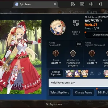 Epic Seven Accounts Starter Global Unverif |Starter|4 ML[Notos,SODT Diene,E Ilynav,A Vildred]|PoH+Bless ON|Stigma 83K|SS