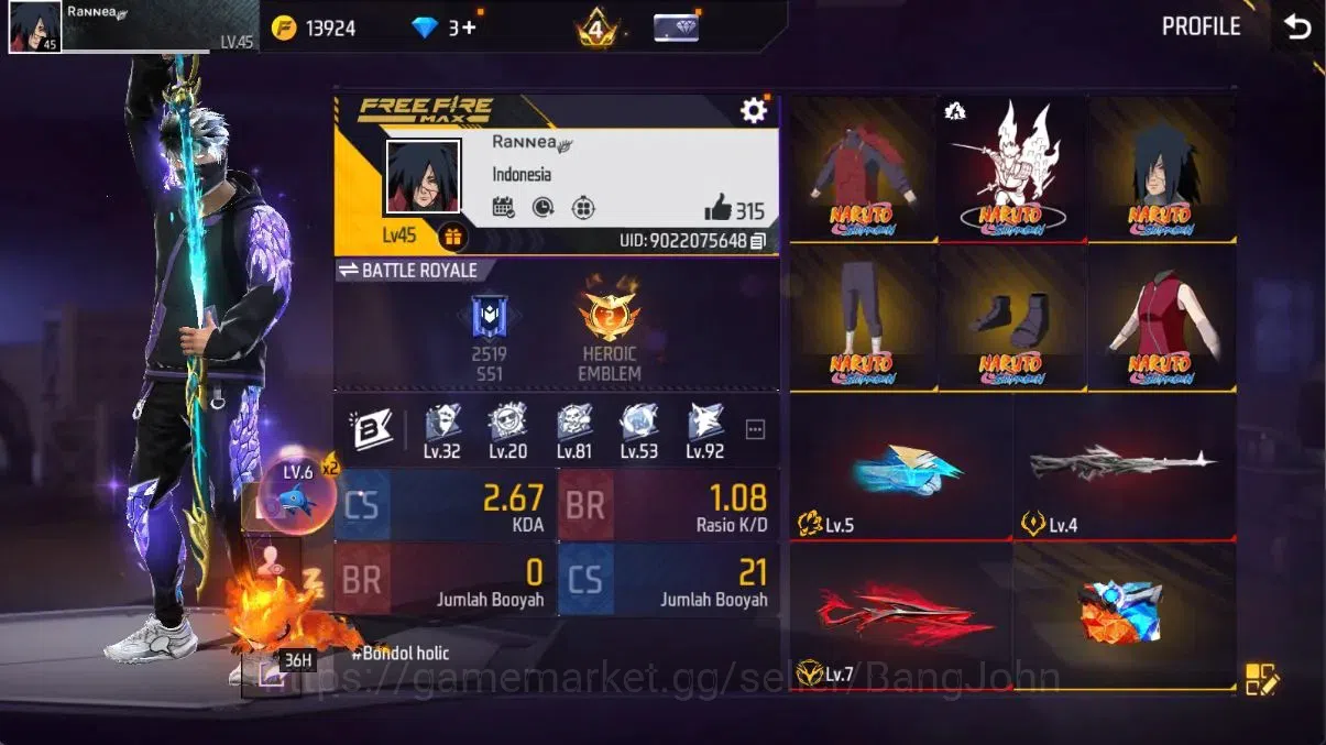 Free Fire Accounts Indonesia | Evo M1014 MIFUYUSAYANG Lv7, M60 Dreamb image 15