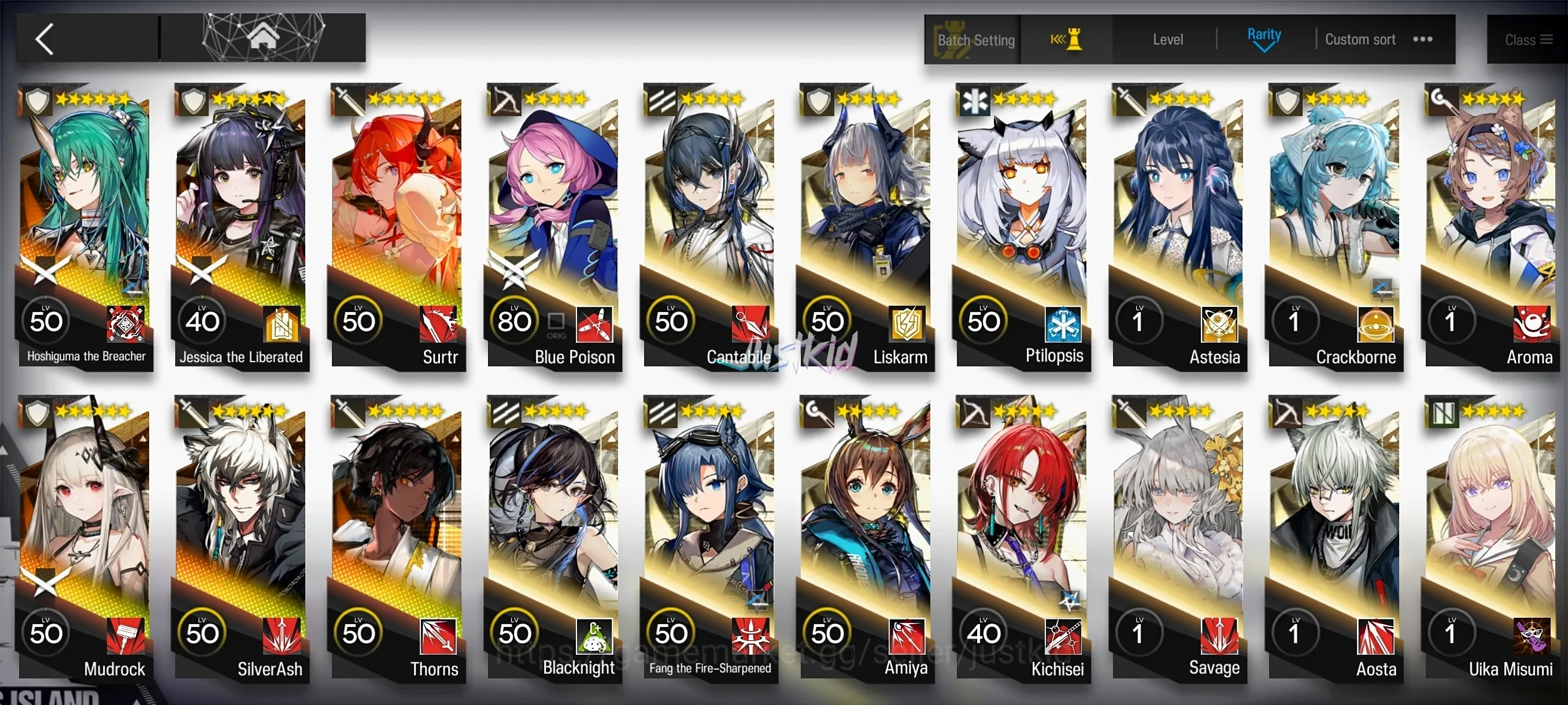 Arknights Accounts Starter ARKNIGHTS GLOBAL STARTER 6*6 , LIMITED HOSHI ALTER , MUDROCK,JESSICA ALTER,THORN,SURTR,SILVERASH 1