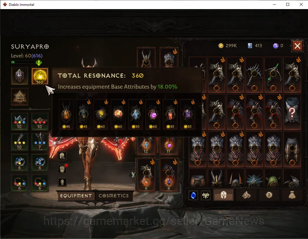Diablo Immortal Accounts OCE - azmodan|CS ON|Lv60(616)|Demon Hunter|CR 35k| image 5