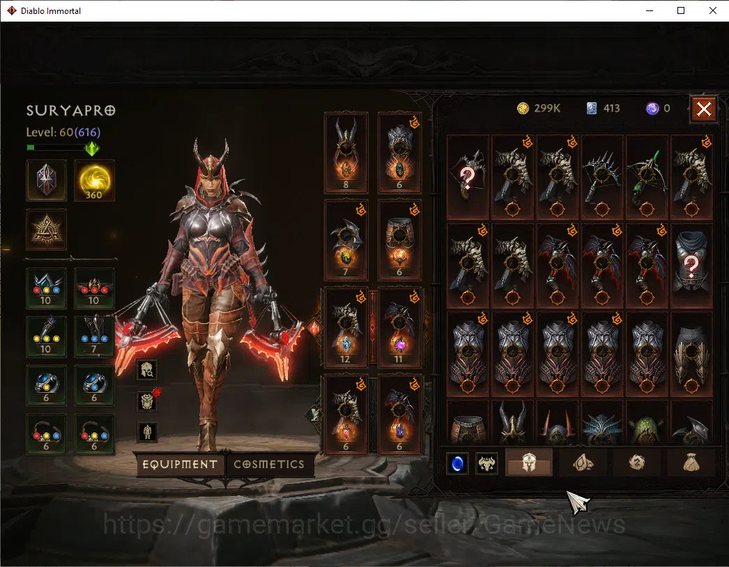 Diablo Immortal Accounts OCE - azmodan|CS ON|Lv60(616)|Demon Hunter|CR 35k| image 6