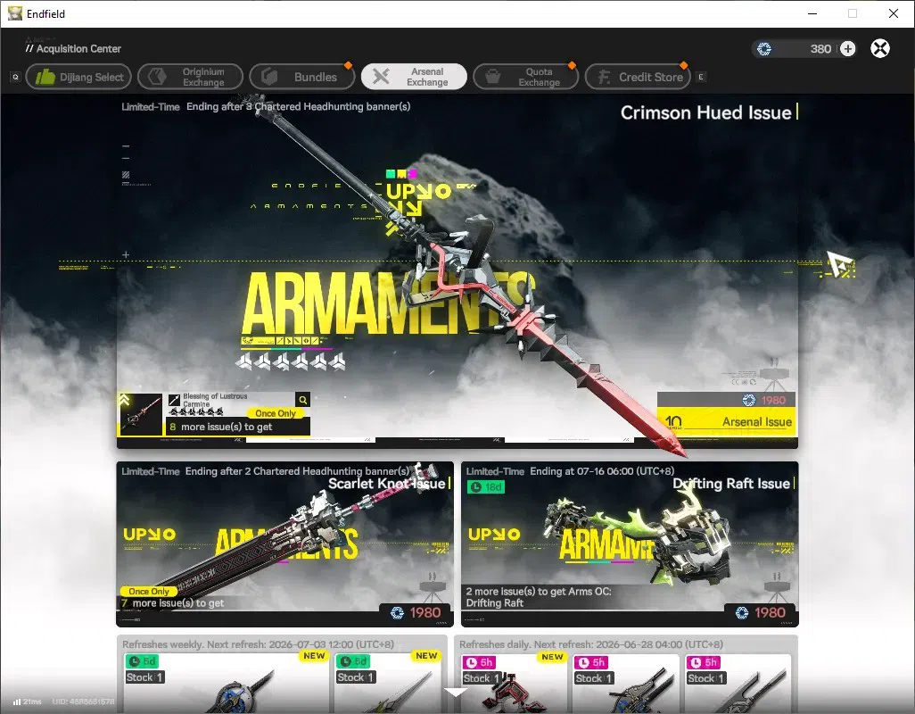 Arknights: Endfield Accounts ASIA|Lv 47|5 SSR (2 Limited) + 8 (*6 Weapon)+1 Sel image 16