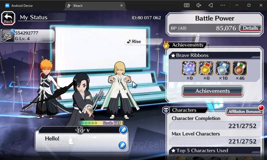 Bleach: Brave Souls Accounts [GLOBAL]6K Orbs+Fresh All Story|TYBW26[Momo,Shinji image 2