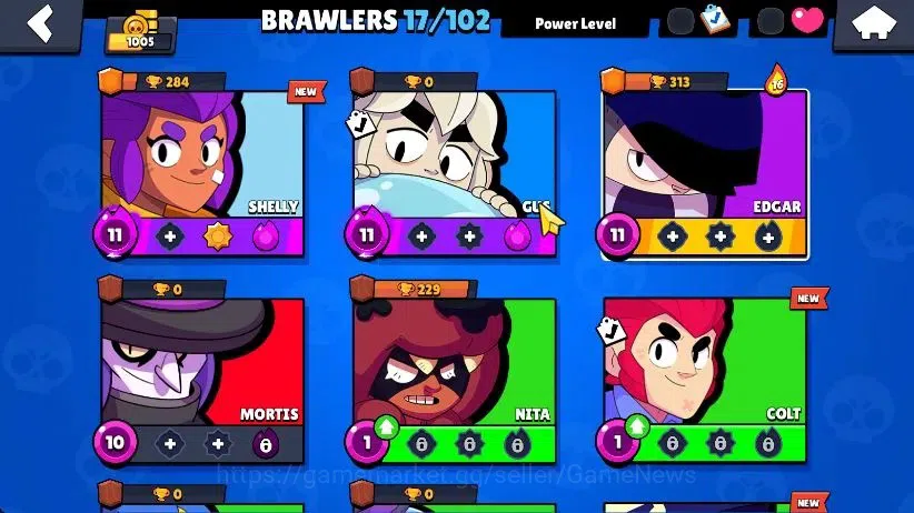 Brawl Stars Accounts 1005 Trophy|17 Brawlers 3 Max Lv [Edgar,Gus,Shelly image 3