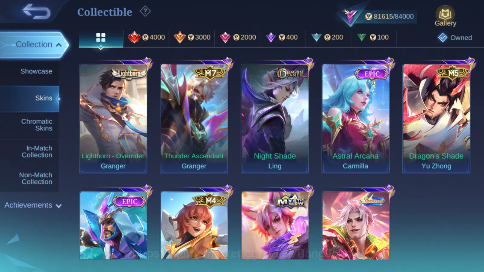 Mobile Legends: Bang Bang Accounts Others Hero 131 , Skin 278 ,  Prime (Claude, Granger ,Yu Zhong) , Naruto Lukas ,Luckybox 12