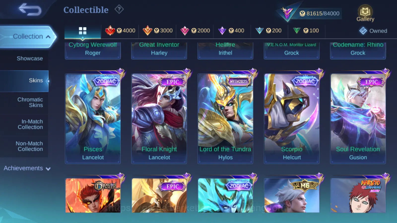 Mobile Legends: Bang Bang Accounts Others Hero 131 , Skin 278 ,  Prime (Claude, Granger ,Yu Zhong) , Naruto Lukas ,Luckybox 9