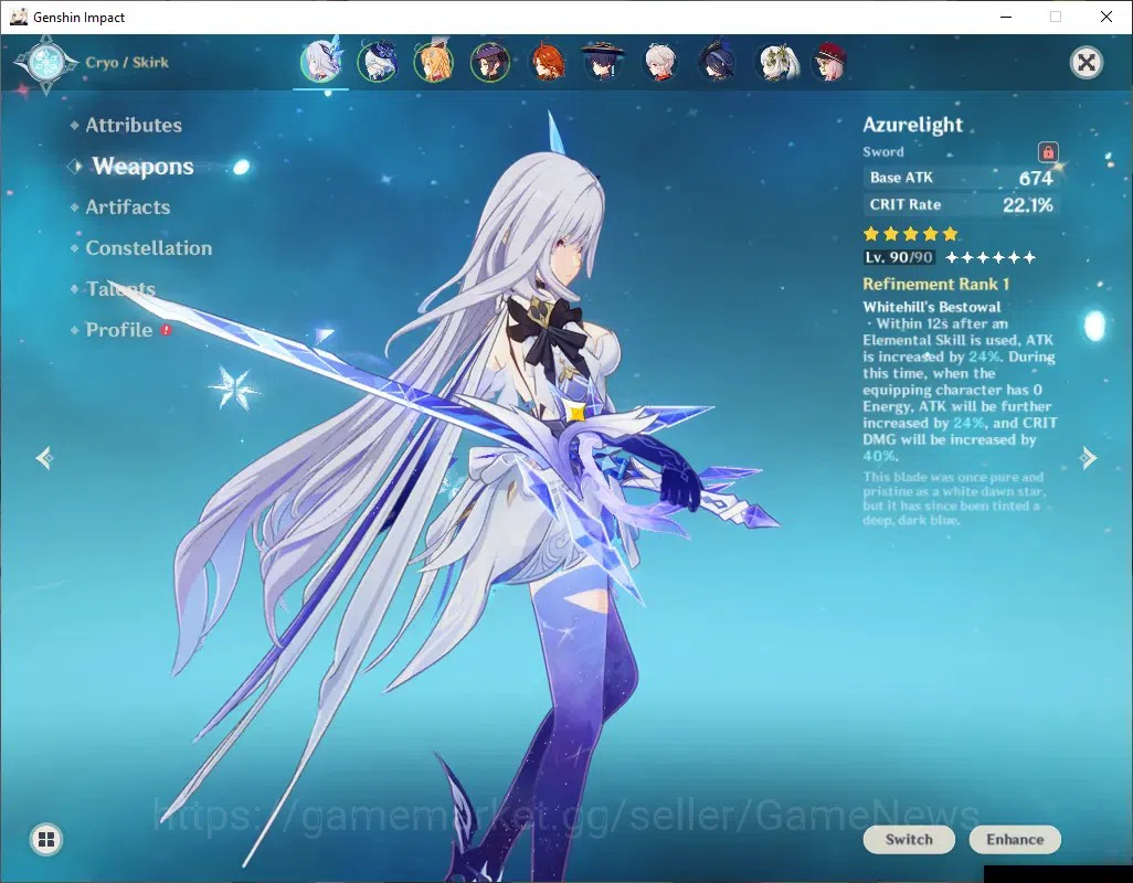 Genshin Impact Accounts ASIA|AR 57|PreTeam Frezee [Skirk1,Escoffier,Furina image 5
