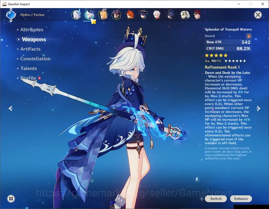 Genshin Impact Accounts ASIA|AR 57|PreTeam Frezee [Skirk1,Escoffier,Furina image 6