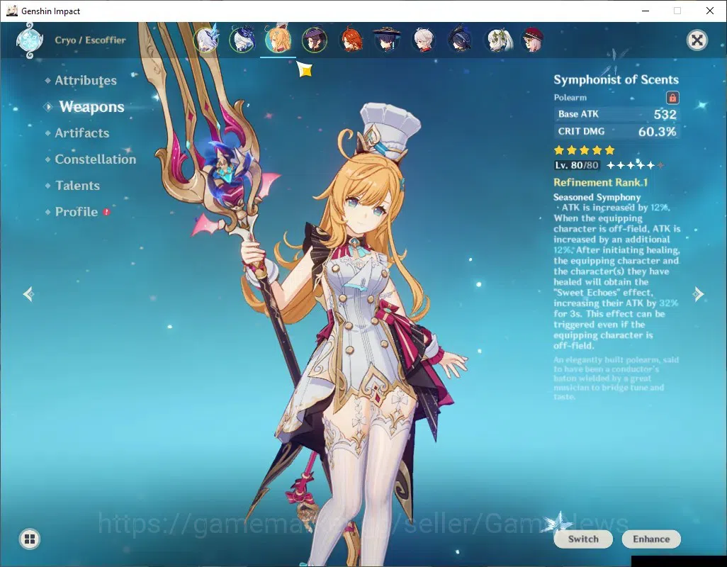 Genshin Impact Accounts ASIA|AR 57|PreTeam Frezee [Skirk1,Escoffier,Furina image 7