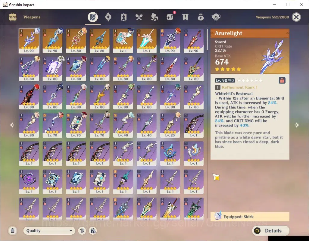 Genshin Impact Accounts ASIA|AR 57|PreTeam Frezee [Skirk1,Escoffier,Furina image 9