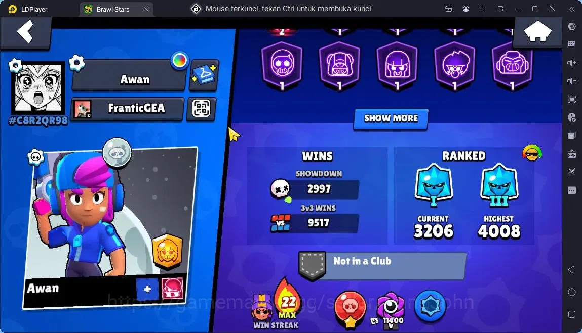 Brawl Stars Accounts Global |Trophy 51451|104 Brawler|41 Max Hypercharge|Skins 7 Mythic,11 Legend,3 Hyper|4605 Bling|Protect 3