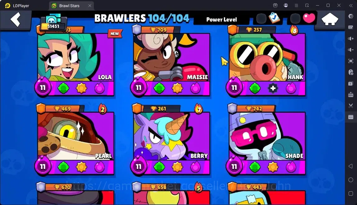 Brawl Stars Accounts Global |Trophy 51451|104 Brawler|41 Max Hypercharge|Skins 7 Mythic,11 Legend,3 Hyper|4605 Bling|Protect 8