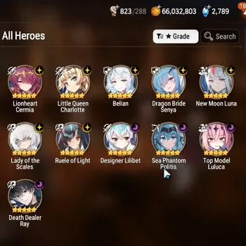 Epic Seven Accounts High-End GLOBAL UnVerif|NewEra|11 ML (LOT Scales,Belian,NM Luna,Ruele,Etc)+Haru,A Ludwig,Lidica,Etc|91K