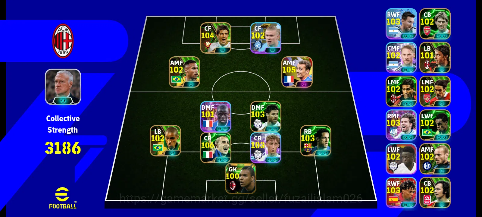 eFootball Accounts Legends & Iconic Players 3186 Rated eFootball Account For Sale | Epic Squad | Ready to Play 1