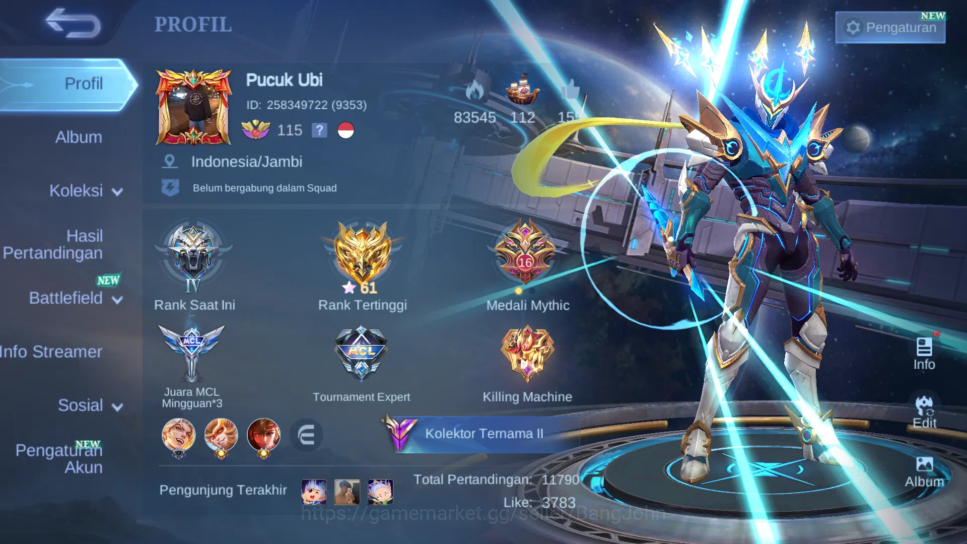 Mobile Legends: Bang Bang Accounts Hero 128 | Skin 275 | Legend Gusion | Annual Hayab image 1