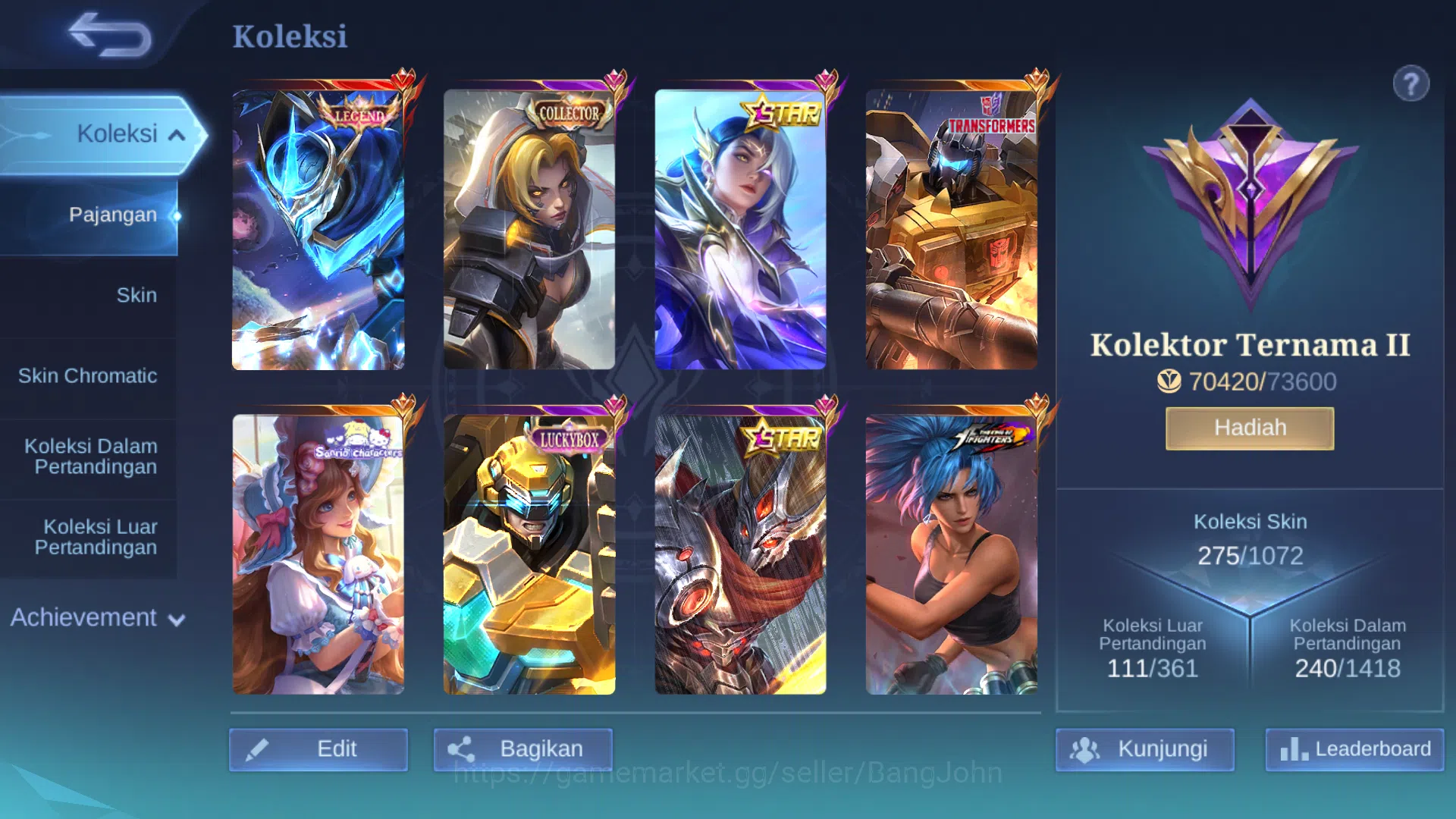 Mobile Legends: Bang Bang Accounts Hero 128 | Skin 275 | Legend Gusion | Annual Hayab image 12