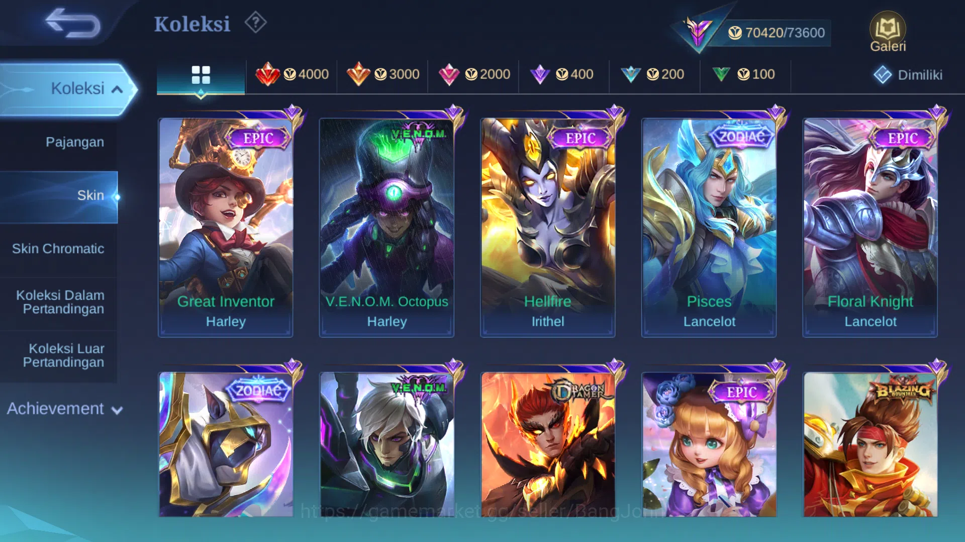 Mobile Legends: Bang Bang Accounts Hero 128 | Skin 275 | Legend Gusion | Annual Hayab image 7