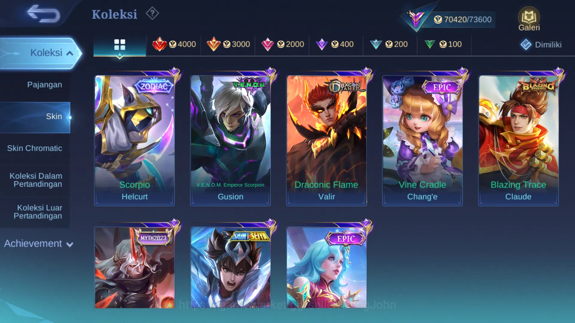 Mobile Legends: Bang Bang Accounts Hero 128 | Skin 275 | Legend Gusion | Annual Hayab image 8
