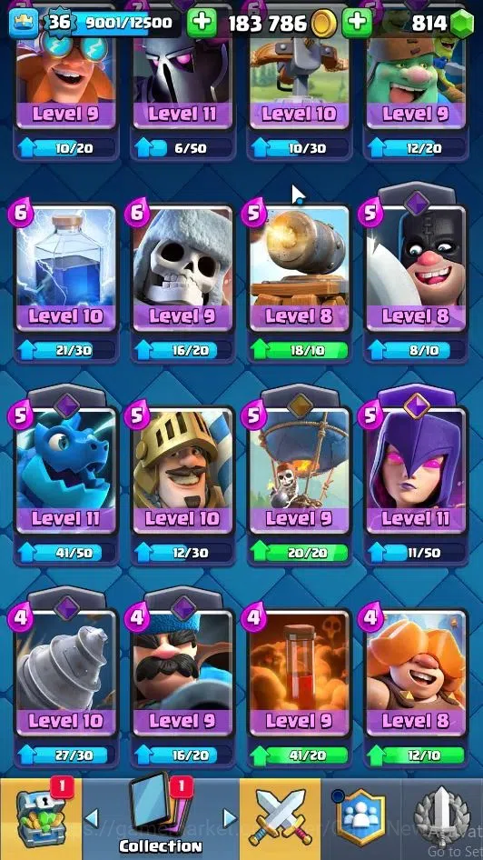 Clash Royale Accounts Lvl 36|Trophy 8000|KTL 12|Limited Skin|Card 120|6 image 12