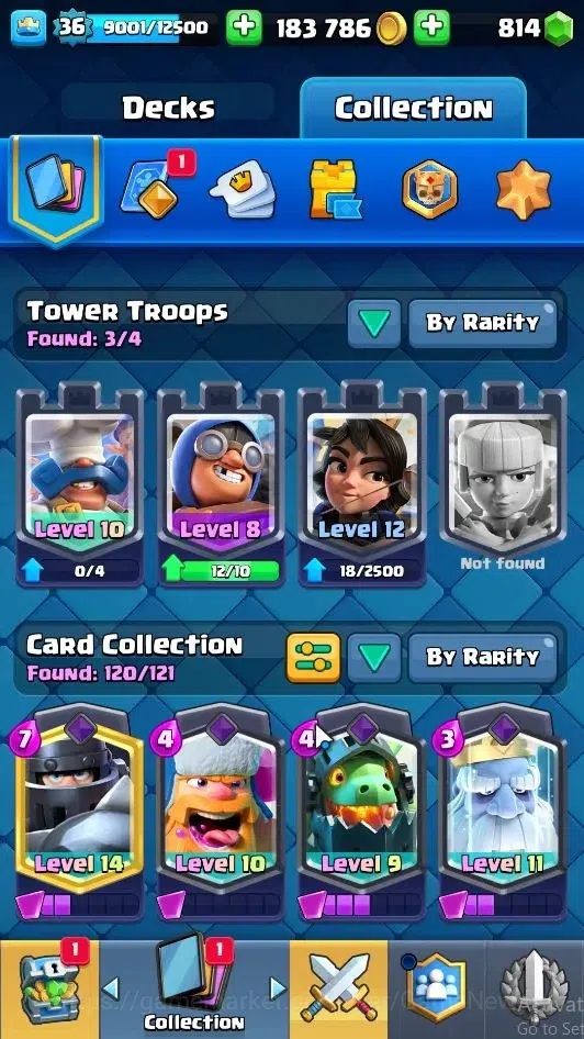 Clash Royale Accounts Lvl 36|Trophy 8000|KTL 12|Limited Skin|Card 120|6 image 4