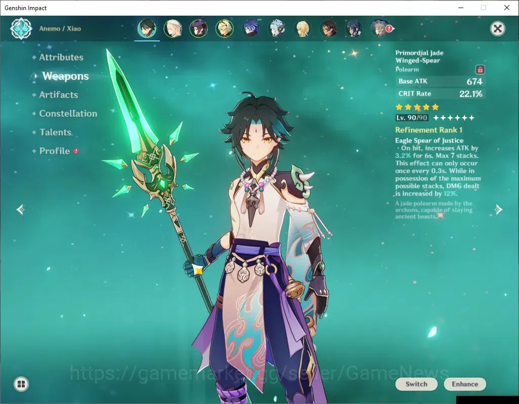 Genshin Impact Accounts ASIA|AR 55|Rate On|5 Limited + 2 (*5Weapon)|XiaoC2 image 4