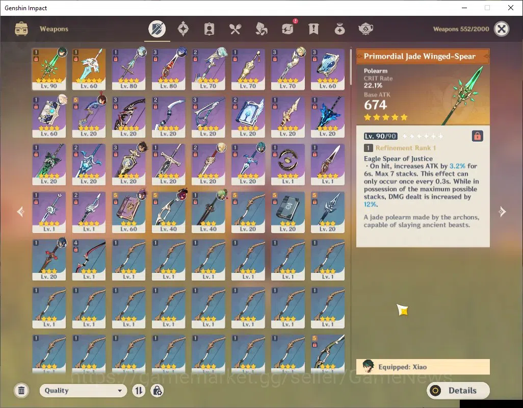Genshin Impact Accounts ASIA|AR 55|Rate On|5 Limited + 2 (*5Weapon)|XiaoC2 image 5