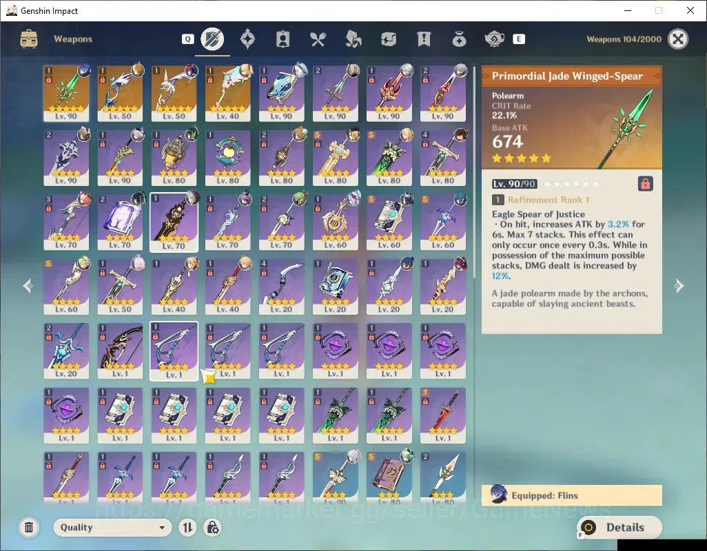 Genshin Impact Accounts Others Asia|AR 58|10 Limited 4(*5 Weapon)|Navia C1,Ayaka 5