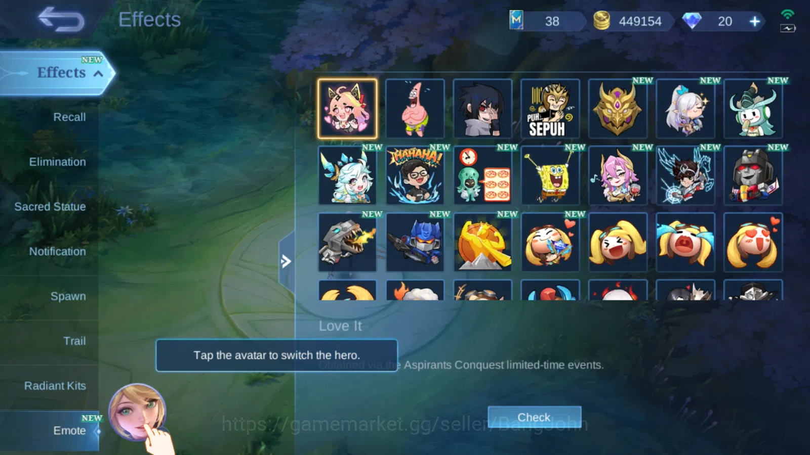 Mobile Legends: Bang Bang Accounts Hero 131 | Skin 282 | GLORY | Prime Claude | Sanri image 18