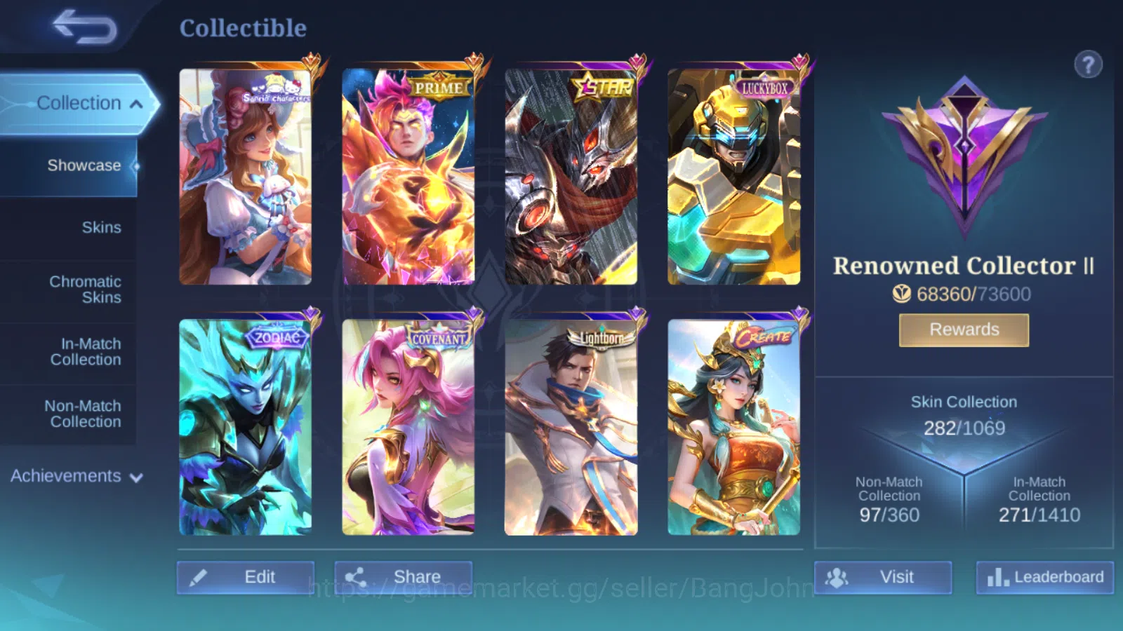 Mobile Legends: Bang Bang Accounts Hero 131 | Skin 282 | GLORY | Prime Claude | Sanri image 4