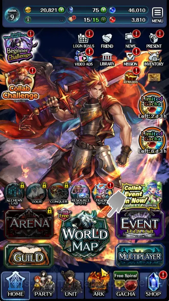 Last Cloudia Accounts GLOBAL|Rank 9|Collab BraveFrontier(Fire God Vargas image 9
