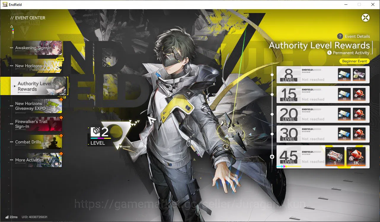 Arknights: Endfield Accounts Asia Lv2|Starter| 1SSR (Gilberta)+5SR Operators|3 5* Wp|Male Mc|GrypLink|Take Mail|Check SS 4