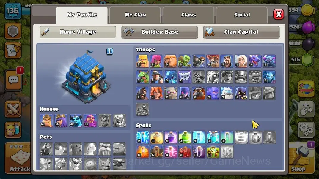 Clash of Clans Accounts TH 12 - BH 10|LV 136|HH 6|BK 59,AQ 60,GW 39,MP 39| image 3